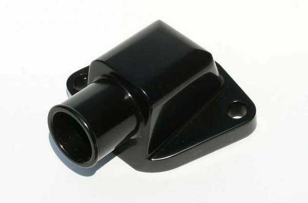 FIXED WATERNECK - CHEVY - PASSENGER SIDE - 1 1/4 HOSE BLACK